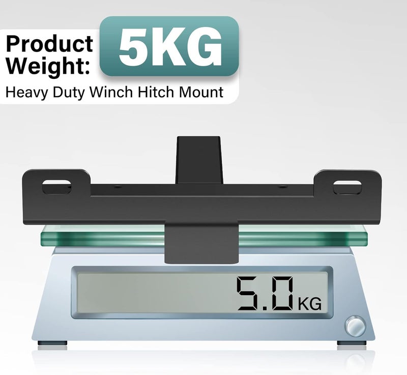 DACK Winch Hitch Cradle Mount Plate, Universal Receiver 10 x 4 1/2 Winch Mounting with 2''Receiver Hitch for Recovery Winches Heavy-Duty 15000Lbs Capacity for ATV UTV Truck - Image 5